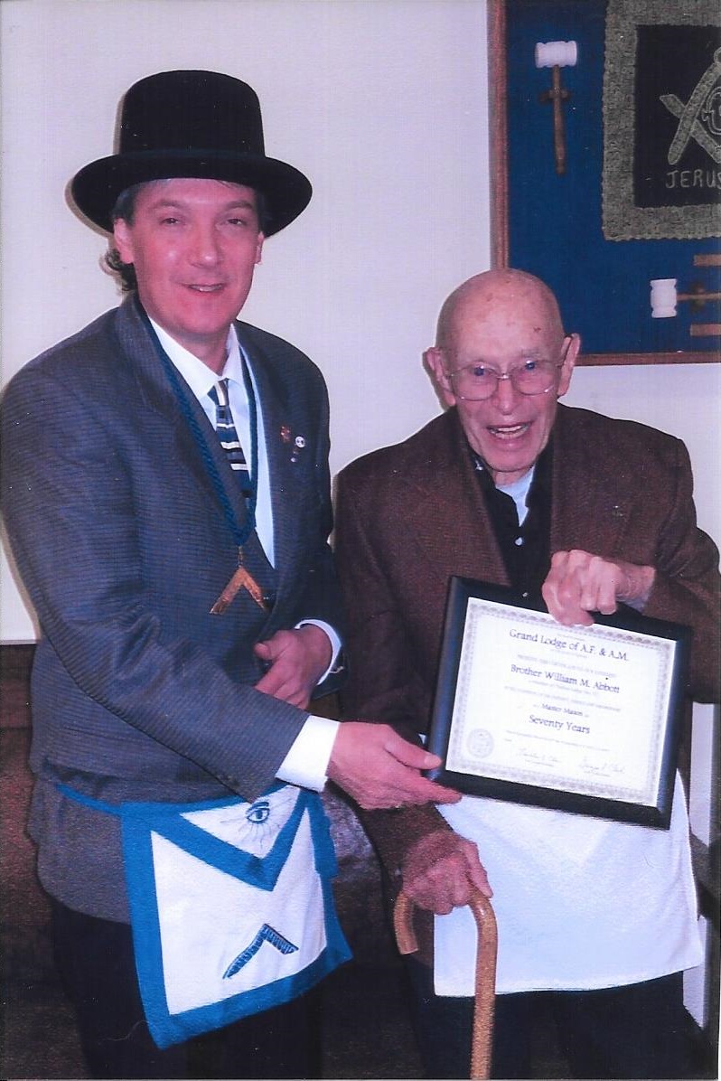 Abbott Was Honored as 70-Year Master Mason