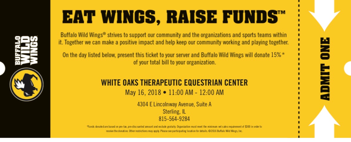 WHOA Buffalo Wild Wings Fundraiser