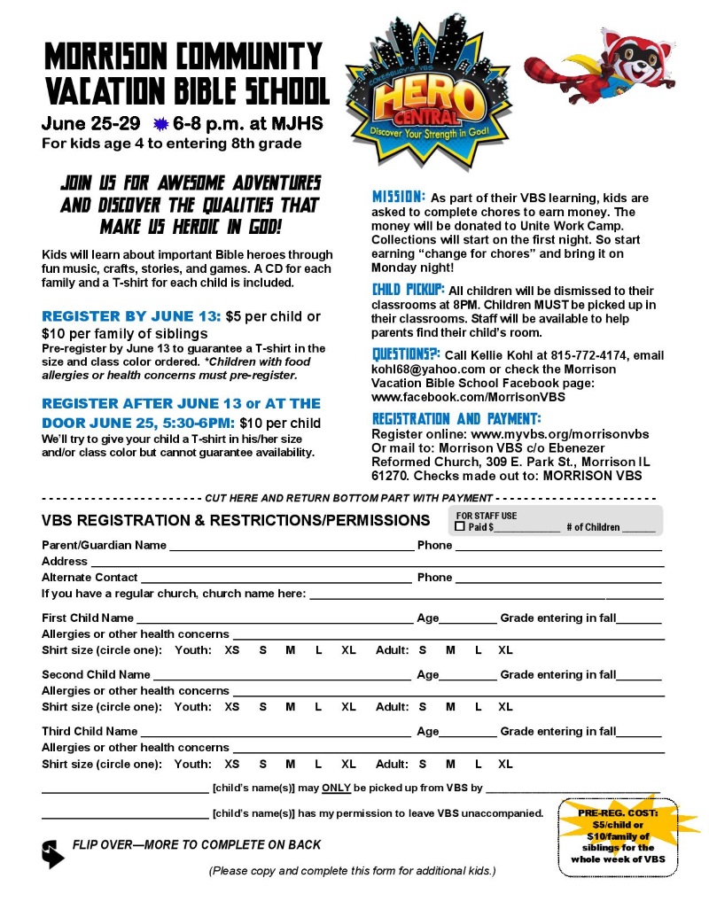 Vacation Bible School June 25 – 29