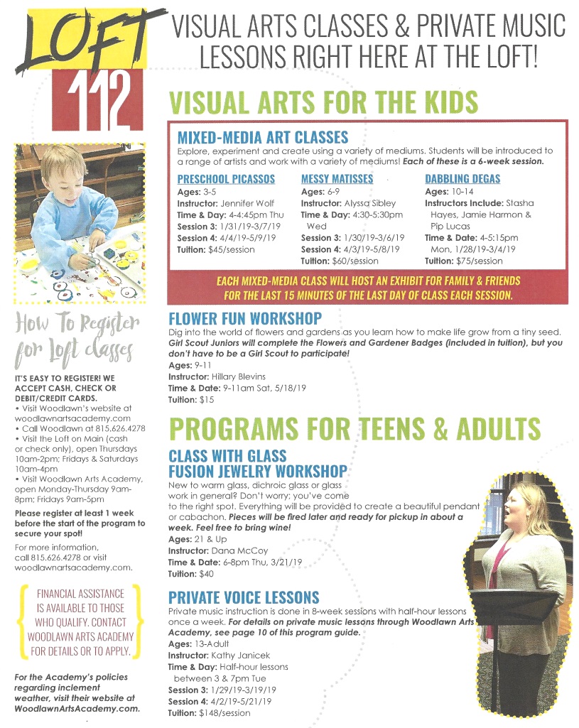 Art Classes and Music Lessons at The Loft on Main