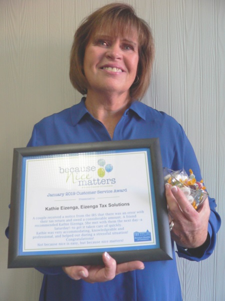Eizenga Tax Solutions Because Nice Matters Award