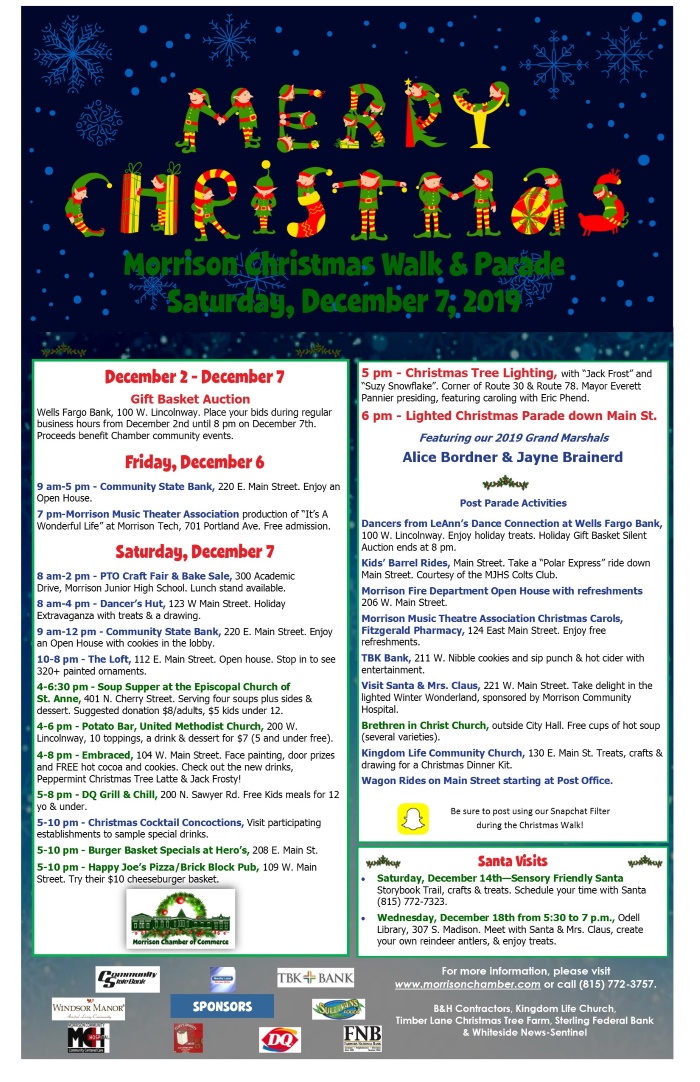 December 7 Morrison Christmas Walk & Parade