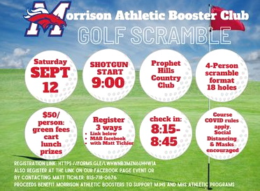 September 12 Athletic Boosters Golf Scramble